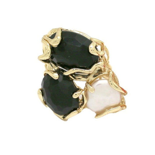 Bague Habaha zigzag onyx
